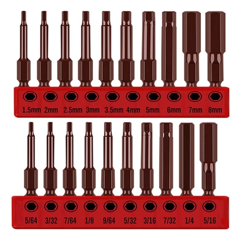 Bit HEX IMBUS set 20kom HORUSDY 60mm 1.5-8mm i 5/64-5/16