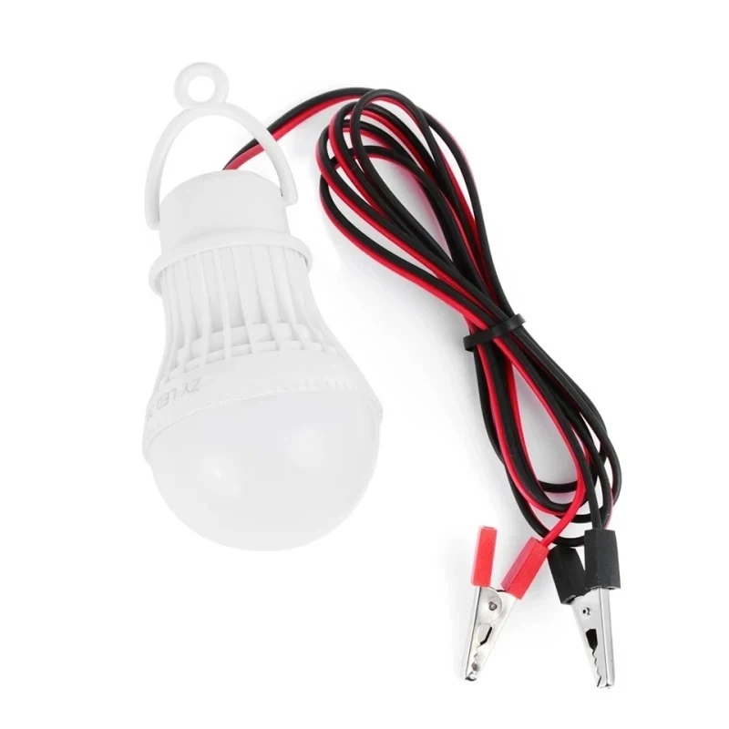 Led sijalica 12V 5W sa kablom, prekidačem i kleštima za akumulator